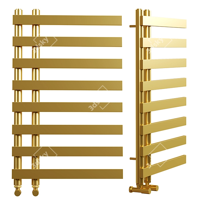 Luxurious Arezzo Brass Heated Towel Rail 3D model image 1