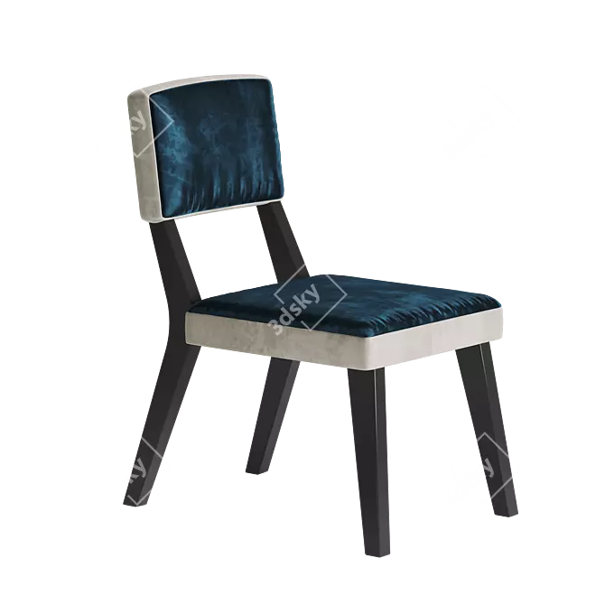 Plush Companion Velvet Chair 3D model image 2