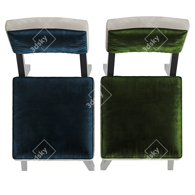 Plush Companion Velvet Chair 3D model image 10