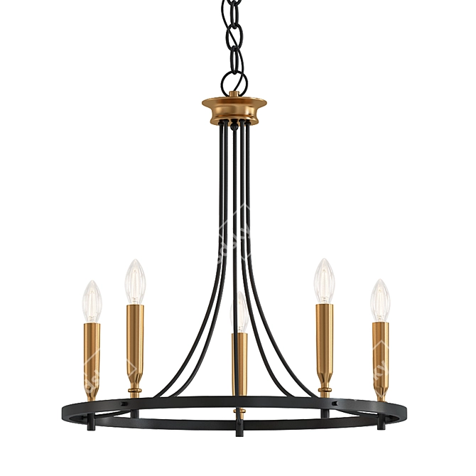 Jaye Matt Black Chandelier 3D model image 1