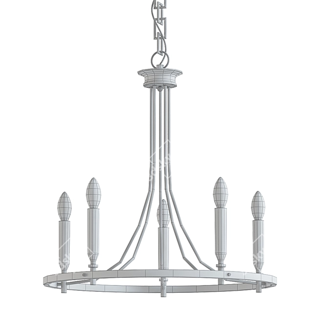 Jaye Matt Black Chandelier 3D model image 2