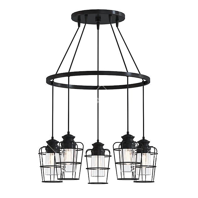 Quoizel Olson 5-Light Earth Black Chandelier 3D model image 1