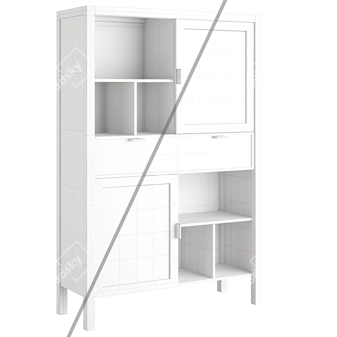 Modern Wood Alen Bookcase 3D model image 5