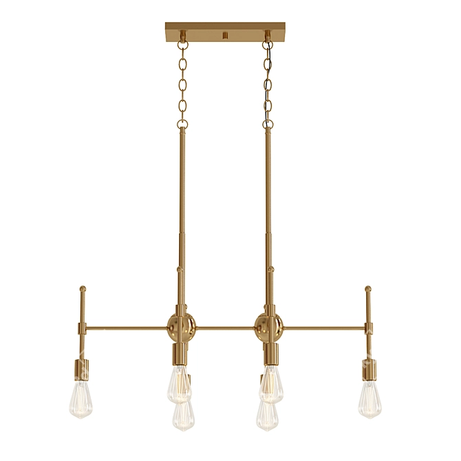 Elegant Chelsea 6-Light Linear Suspension 3D model image 1