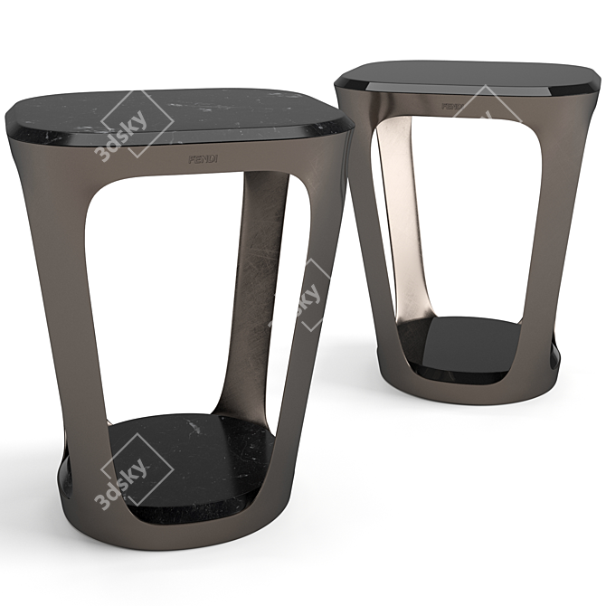 Fendi Casa Pierre Coffee Tables, Stylish Set 3D model image 1