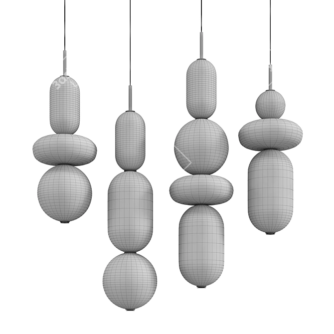 Pebbles Cor Pendant: Stunning Stone Lighting 3D model image 8