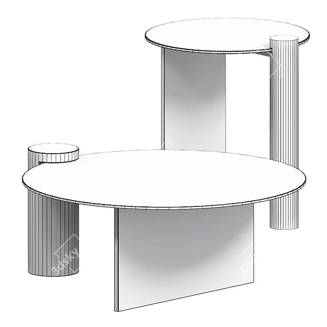 Elegant Round Glass Coffee Table 3D model image 3