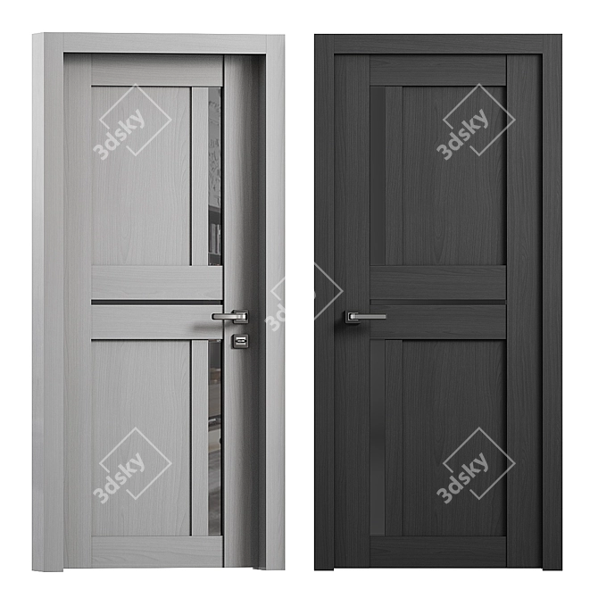 Sleek White Melinga Door 3D model image 1