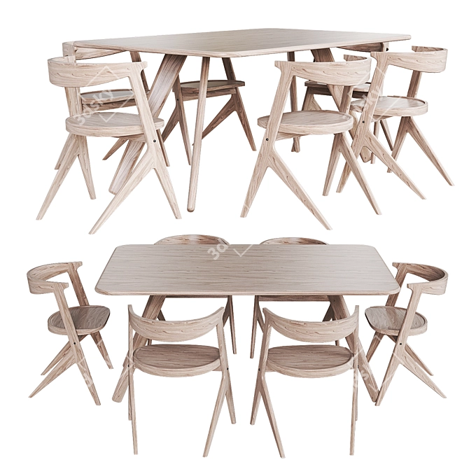 Modern SLAB Chair by Tom Dixon for Stylish Dining 3D model image 1