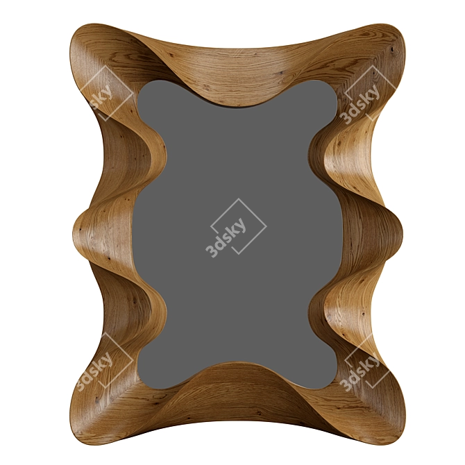 Modern Wood Taffy Mirror 3D model image 1