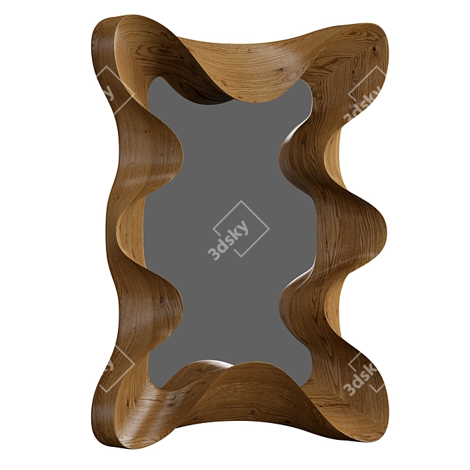 Modern Wood Taffy Mirror 3D model image 4