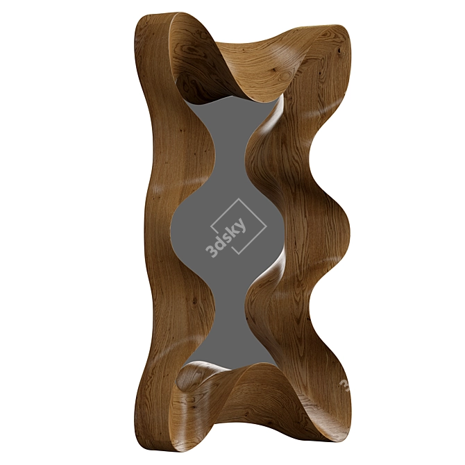 Modern Wood Taffy Mirror 3D model image 6