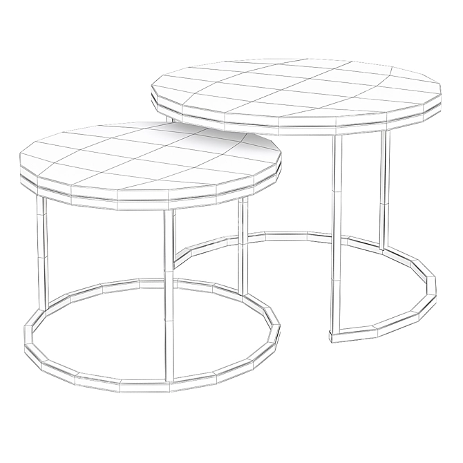 Sleek Round Stacking Coffee Table 3D model image 2