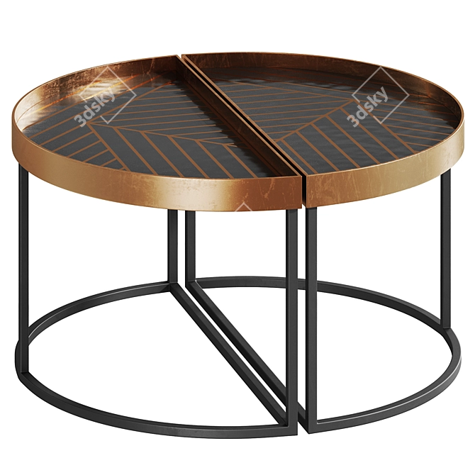 Art Deco Inspired Coffee Table Set 3D model image 4