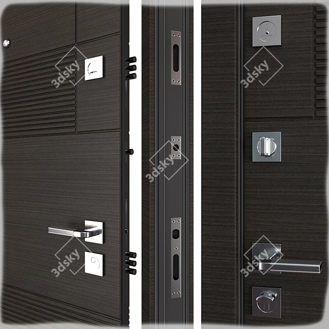 Alaska (Favorit) Entrance Metal Door - 900x2050 mm 3D model image 2