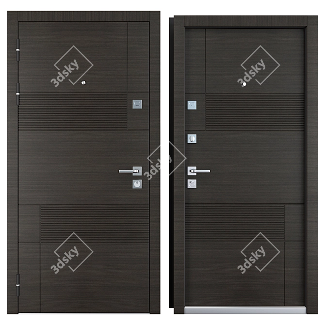 Alaska (Favorit) Entrance Metal Door - 900x2050 mm 3D model image 3