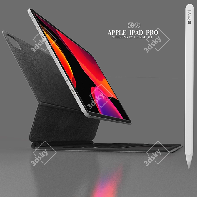 Title: Advanced Apple iPad Pro 12.9 3D model image 3