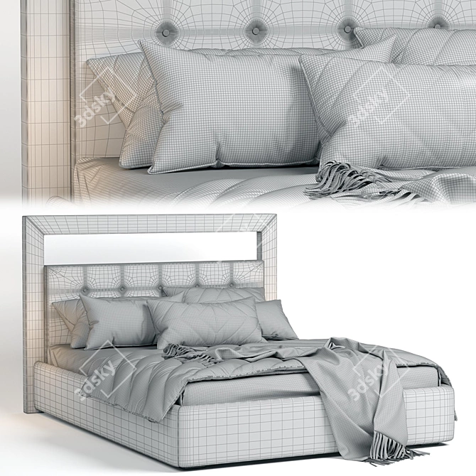 Modern and Elegant Chloe Bed 3D model image 3