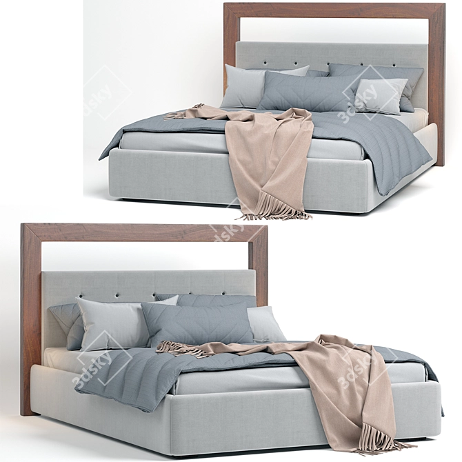 Modern and Elegant Chloe Bed 3D model image 4