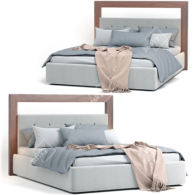 Modern and Elegant Chloe Bed 3D model image 10