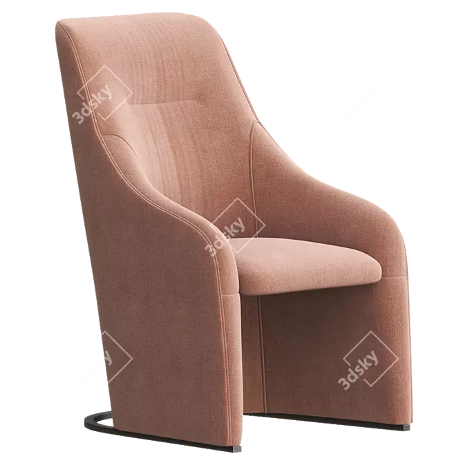 Elegant NAGI Upholstered Armchair - Viccarbe 3D model image 1