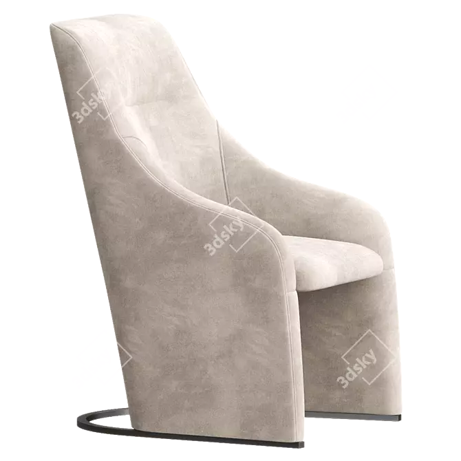 Elegant NAGI Upholstered Armchair - Viccarbe 3D model image 2