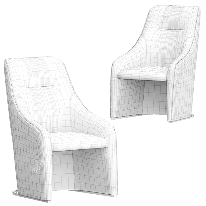 Elegant NAGI Upholstered Armchair - Viccarbe 3D model image 5