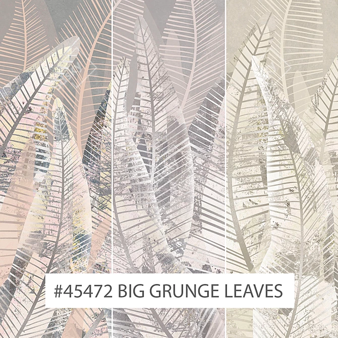 Grunge Leaves: Eco-mural Masterpiece 3D model image 1