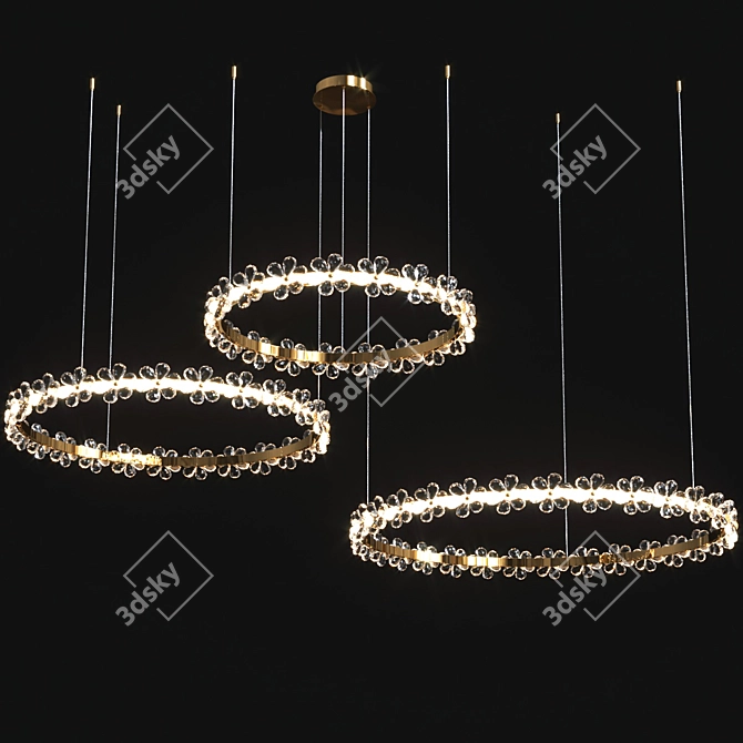 Elegant Nordic Crystal Chandelier 3D model image 2