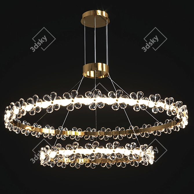 Elegant Nordic Crystal Chandelier 3D model image 3