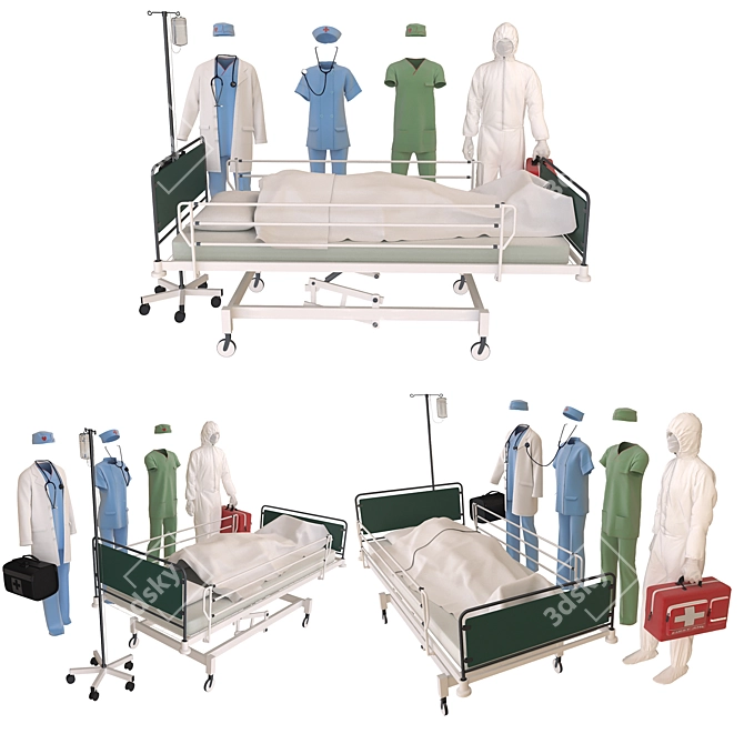 CoronaShield: Paramedic & Nurse Insulated Attire 3D model image 1