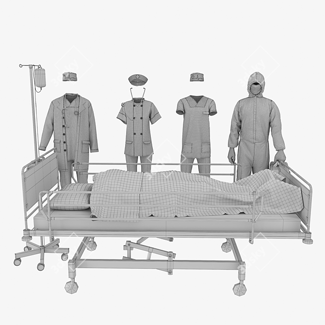 CoronaShield: Paramedic & Nurse Insulated Attire 3D model image 2