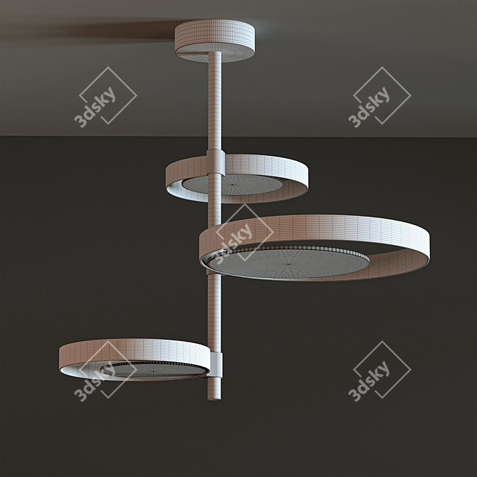 Elegant Circle Ceiling Lamp 3D model image 2