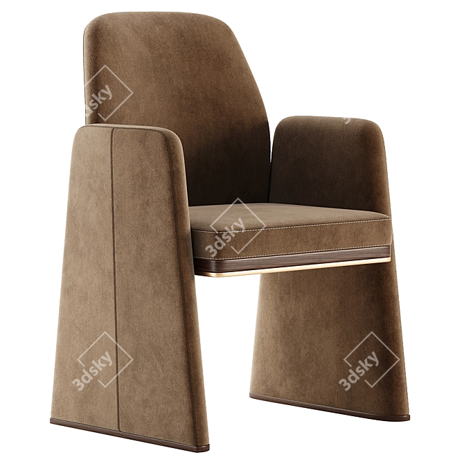 Elegant Anthony Dining Chair 3D model image 2