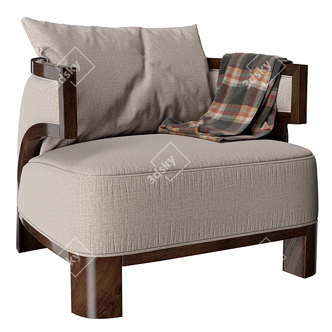 Sophisticated Villa Lounge Armchair 3D model image 1