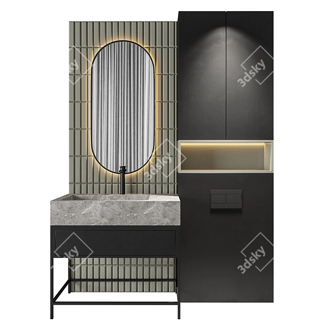 Luxury 3Dmax Bathroom Model 3D model image 1