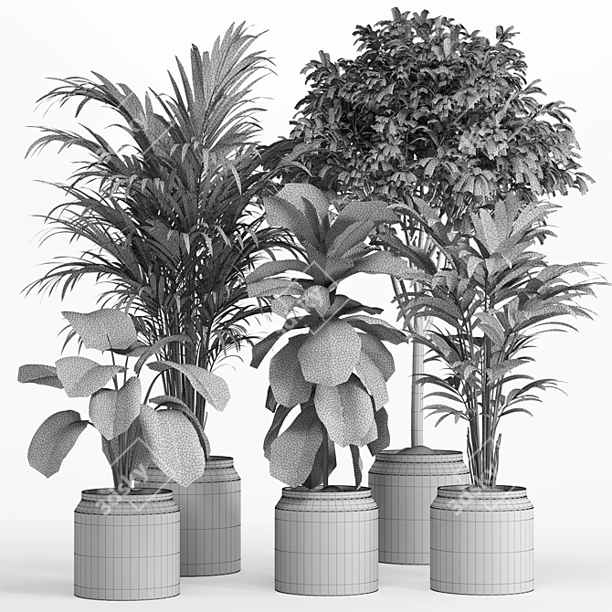 Pristine Indoor Oasis: Plant Set 018 3D model image 5