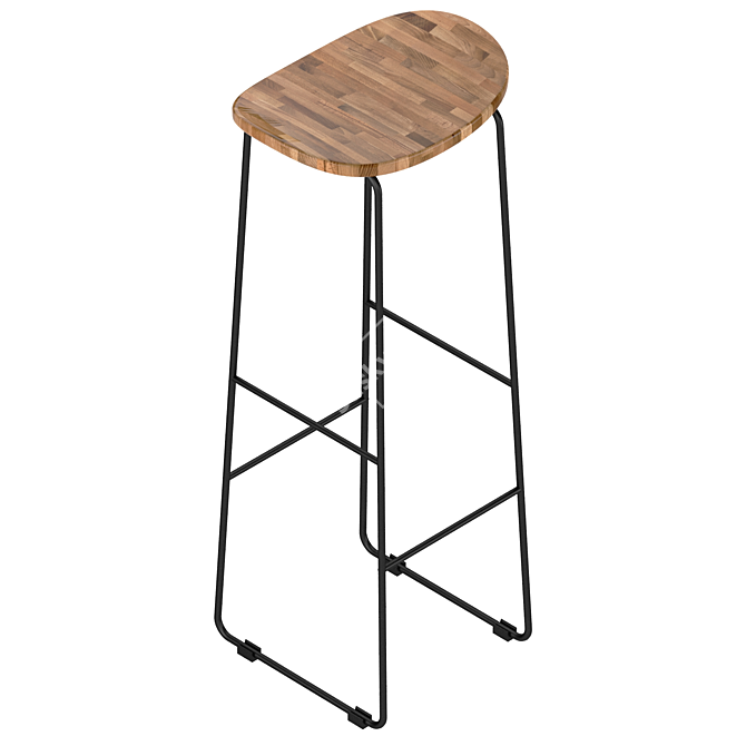 Tangle Wood Bar Stool: Sleek & Sturdy 3D model image 3