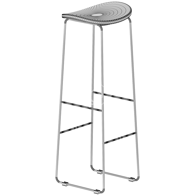 Tangle Wood Bar Stool: Sleek & Sturdy 3D model image 5