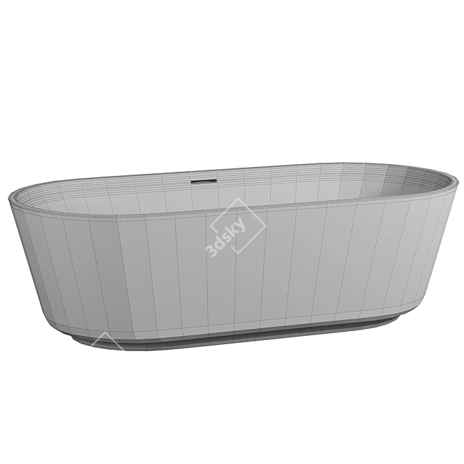 Freestyle Resin Stone Freestanding Tub 3D model image 2