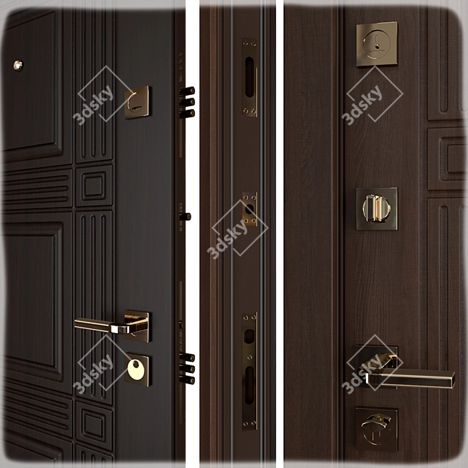 Titan Favorit Metal Entrance Door 3D model image 2