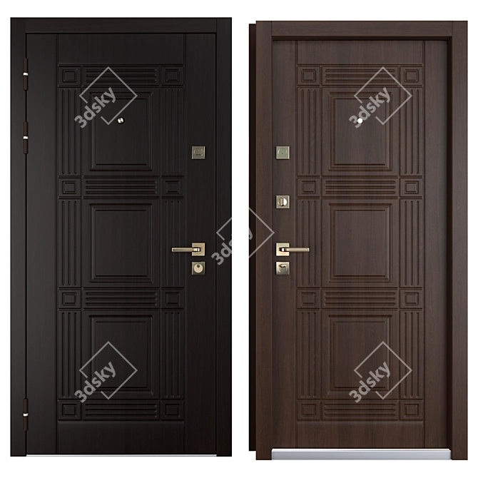 Titan Favorit Metal Entrance Door 3D model image 3