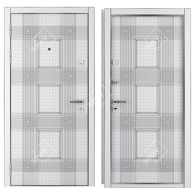 Titan Favorit Metal Entrance Door 3D model image 4