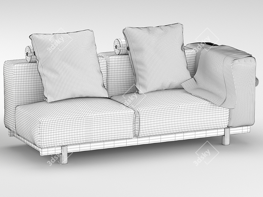 Modern Minotti Kettal Bed: Elegant Design & Superior Comfort 3D model image 3