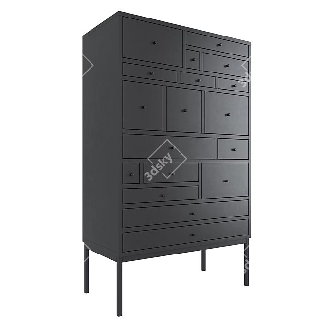 Modern Patchwork Chest of Drawers 3D model image 1