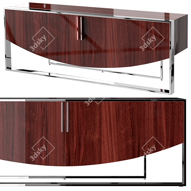 Elegant Eclipse Buffet with Geometric Design 3D model image 1