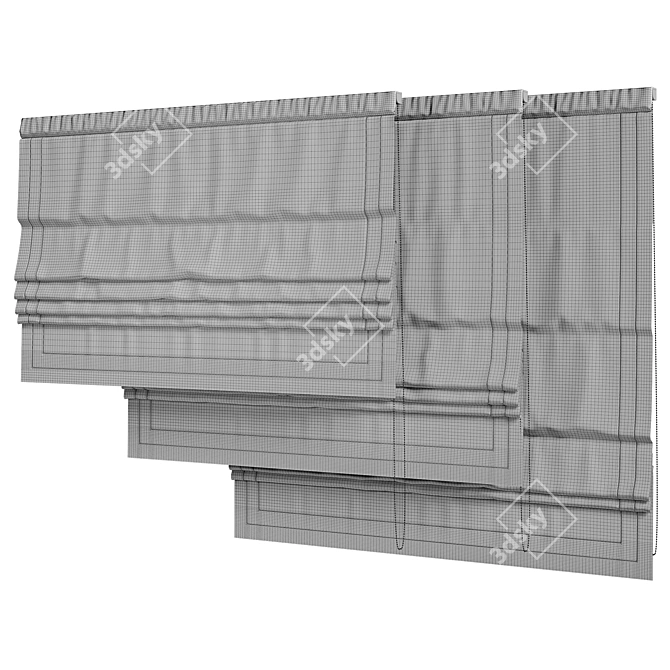 Linen Roman Blind: Elegant and Versatile 3D model image 3