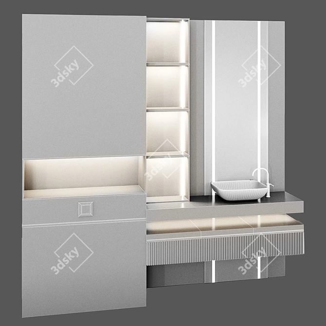 Modern Bathroom Furniture Set 3D model image 3