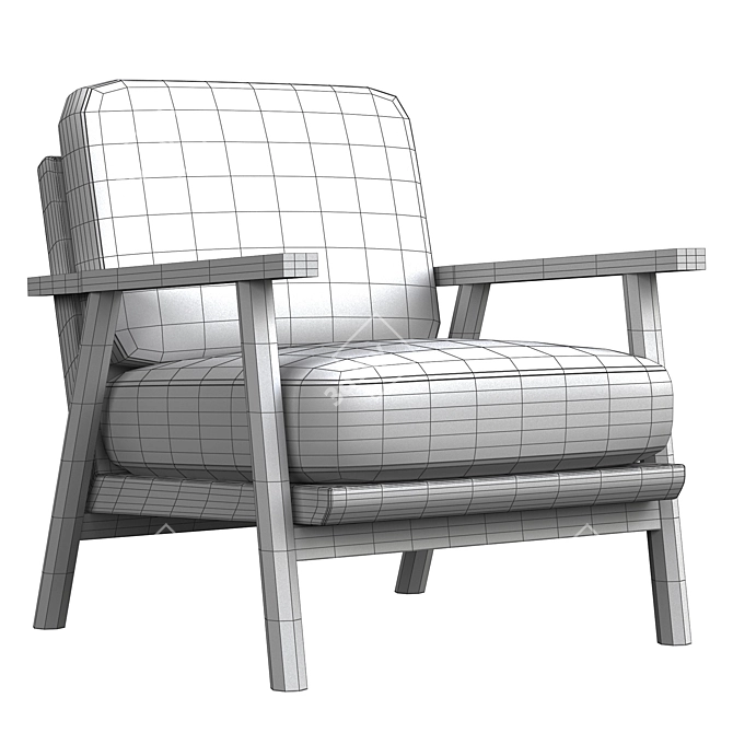 Lars Accent Armchair: Timeless Elegance & Contemporary Comfort 3D model image 4