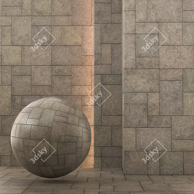 Seamless Pavement: 8192x8192 Textures 3D model image 1